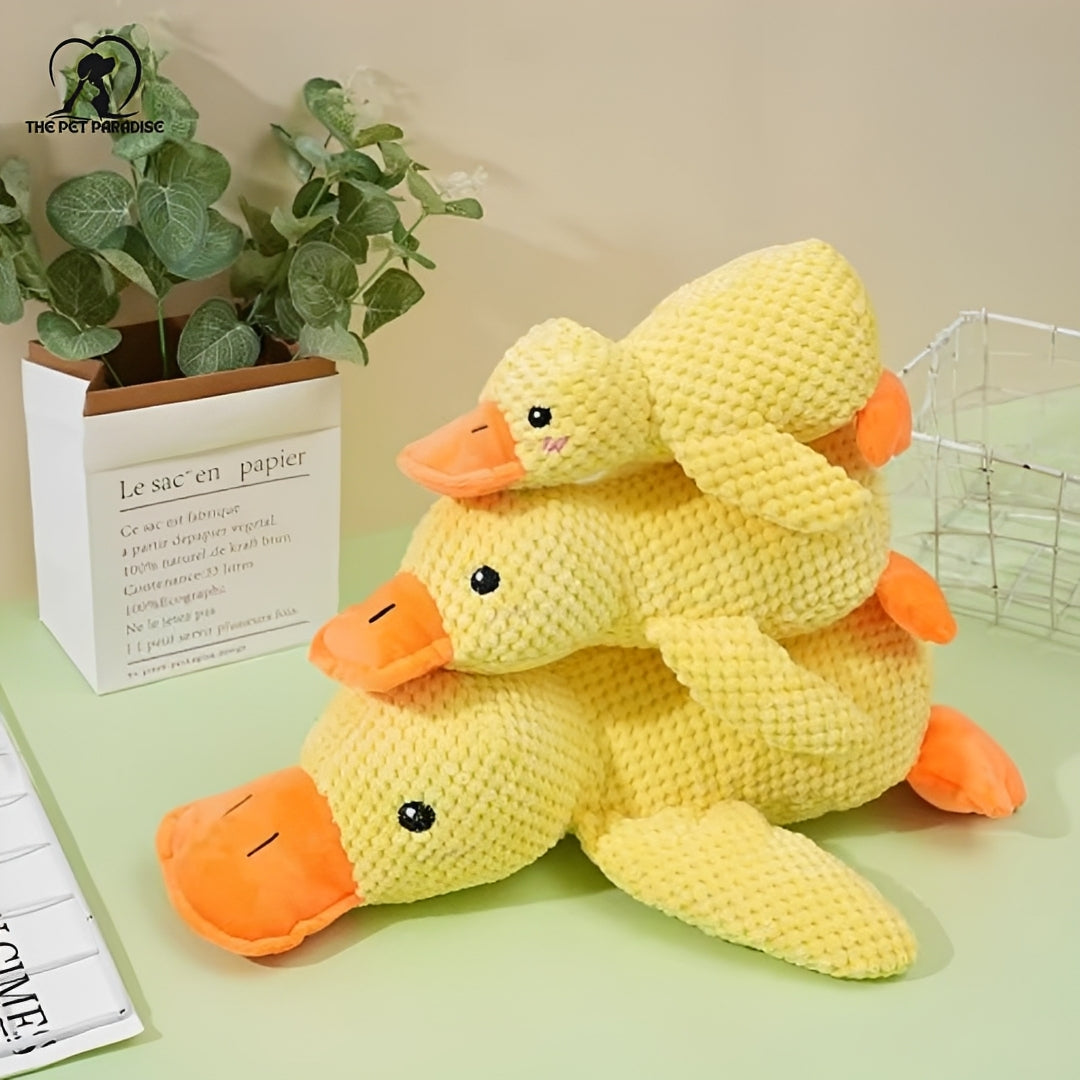 Calming pet toy stacked plush duck toys for interactive play with pets, perfect for chewing and snuggling.