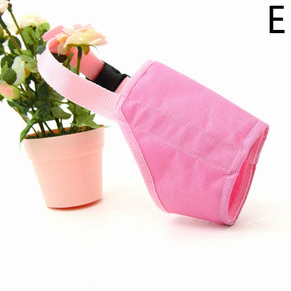 Adjustable nylon dog muzzle for anti-bite and bark control with buckle design, suitable for small to large dogs