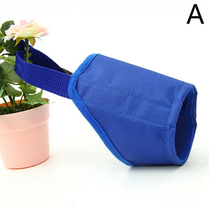 Adjustable nylon dog muzzle for anti-bite and bark control with buckle design, suitable for small to large dogs