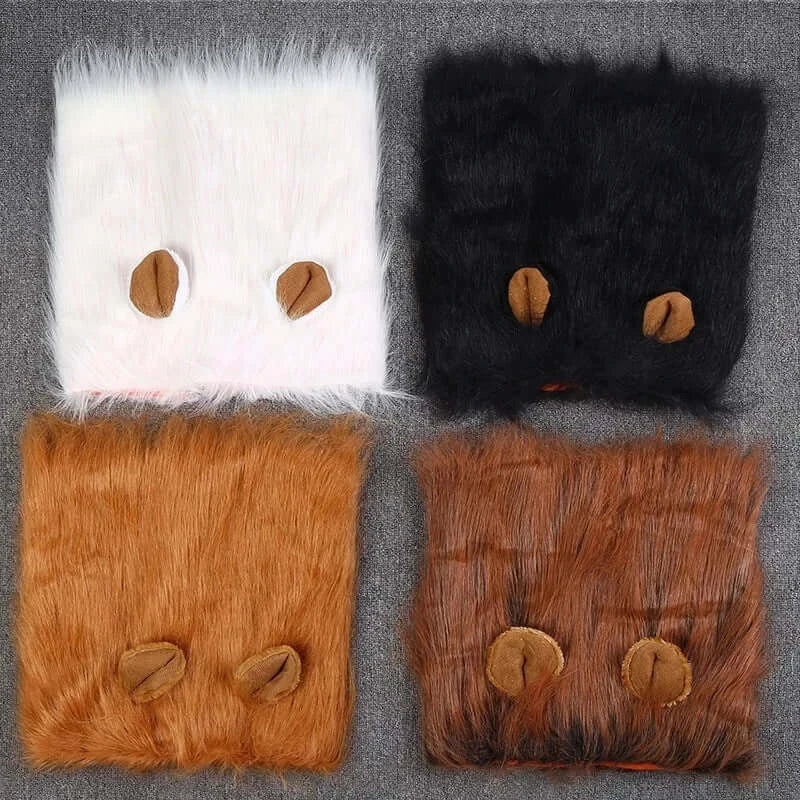 Funny lion mane hat for dogs and cats, perfect for cosplay and festive celebrations, includes a matching tail for a complete look.