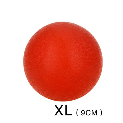 Durable red rubber dog ball made from TPR, designed for strong chewers and active dogs, available in multiple sizes.