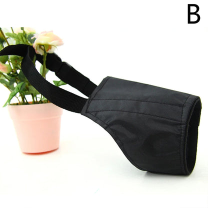 Adjustable nylon dog muzzle for anti-bite and bark control with buckle design, suitable for small to large dogs