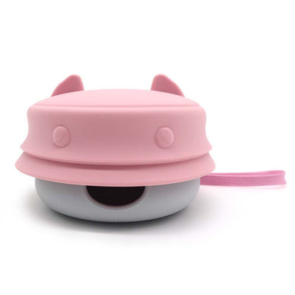 Foldable 3-in-1 pet travel box with bowl, water cup, and waste bag dispenser