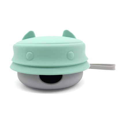 Foldable 3-in-1 pet travel box with bowl, water cup, and waste bag dispenser