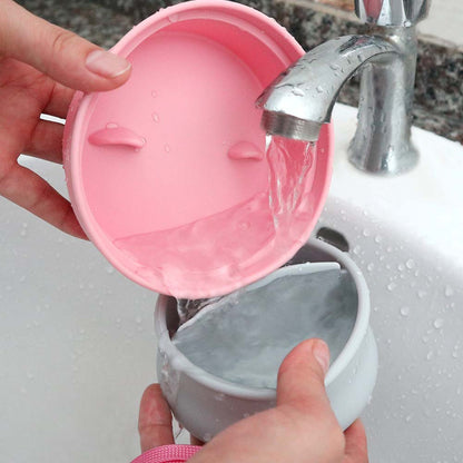 Foldable 3-in-1 pet travel box with bowl, water cup, and waste bag dispenser