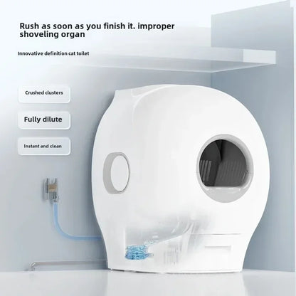 Automatic smart cat toilet with odor control and quiet cleaning system