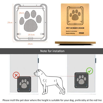 Pet door with magnetic safety lock and anti-bite design for cats and dogs