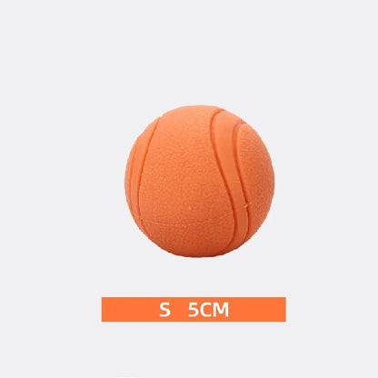 Durable red rubber dog ball made from TPR, designed for strong chewers and active dogs, available in multiple sizes.