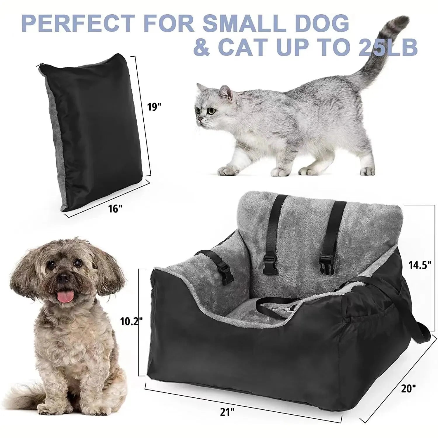 Pet car seat for large and medium dogs - durable, washable, and comfortable travel accessory.