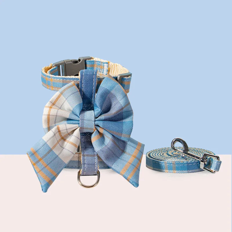 Adorable cat and dog harness vest with adjustable breast strap and matching leash for small pets.