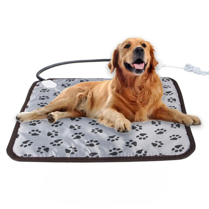 Electric pet heating pad for cats, dogs, and small animals with adjustable temperature and waterproof design
