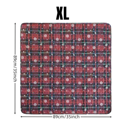Reusable red plaid Christmas pet pee pad for dogs and cats, used as bed mat or blanket