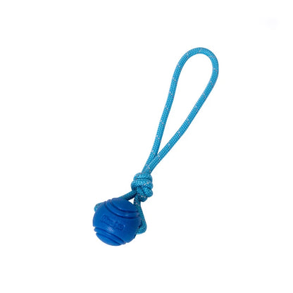 Durable rubber bouncing dog chew ball for fetch and chewing