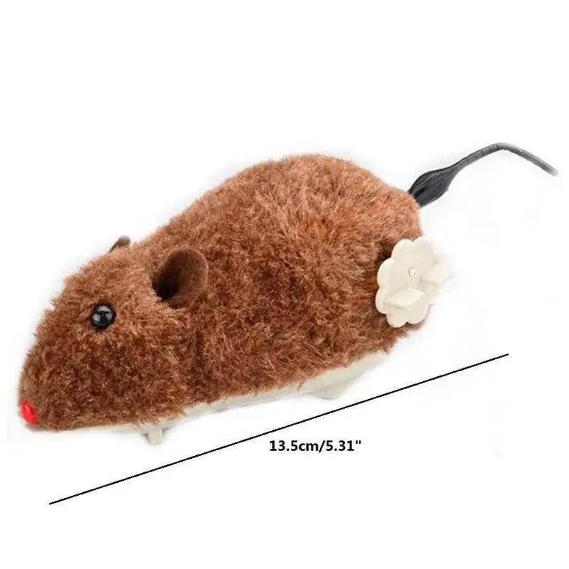 Wind Up Plush Mouse Toy for Cats – Interactive Cat Teaser for Halloween & Christmas