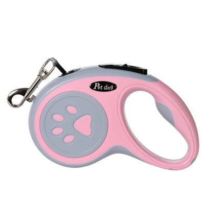 Automatic retractable dog leash with anti-slip handle and 360-degree swivel for all dog sizes