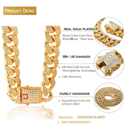 Luxury gold cat necklace with sparkling zirconia diamonds, elegant jewelry collar for cats