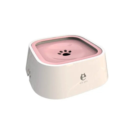 Anti-spill dog drinking water bowl with floating plate design for clean, splash-free pet hydration indoors and during travel.