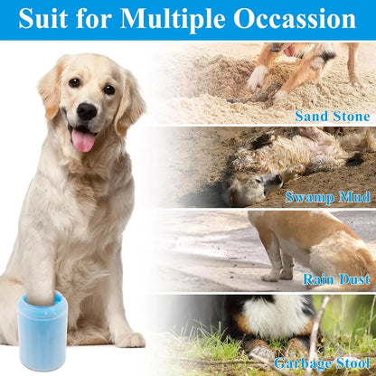 Silicone pet foot wash cup with soft bristles for cleaning dog and cat paws