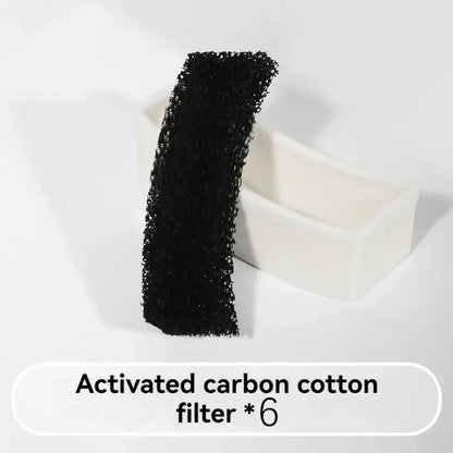 Silent automatic cat water fountain with double filtration and smart flow system for healthy hydration.