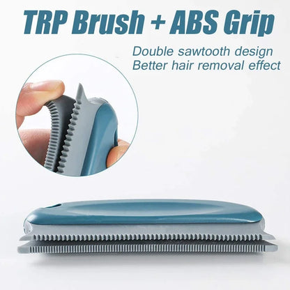 Reusable pet hair remover brush with ergonomic handle and TPR bristles