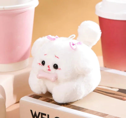 Tow Tail Plush Cat Doll with wagging tail, soft interactive toy for pets and cat lovers