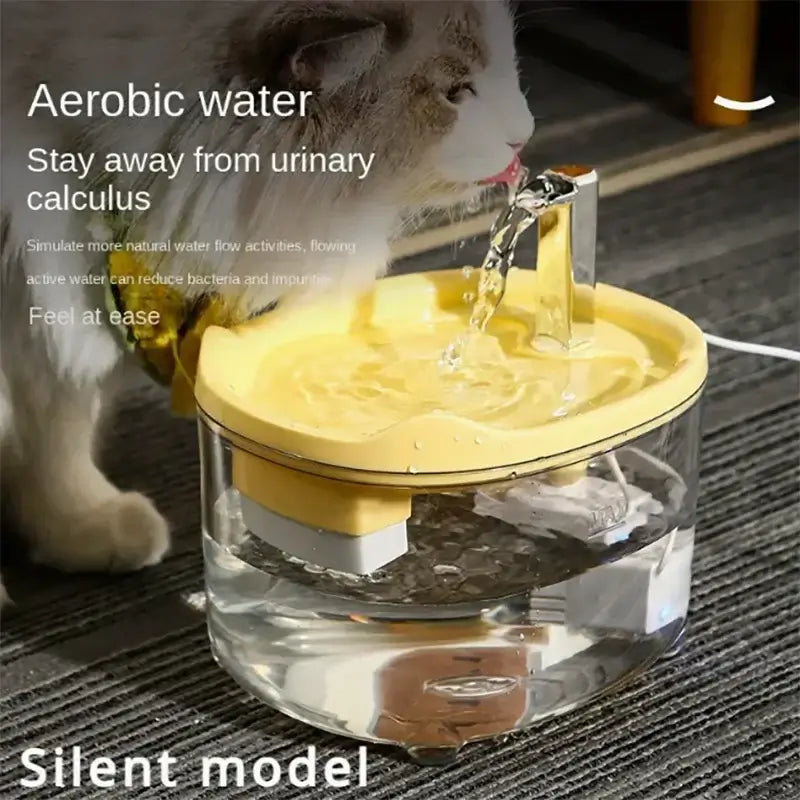 The Pet Paradise | Silent Pet Drinking Fountain - Double Filtered Automatic Water Dispenser for Cats with Intelligent Water Feeding System