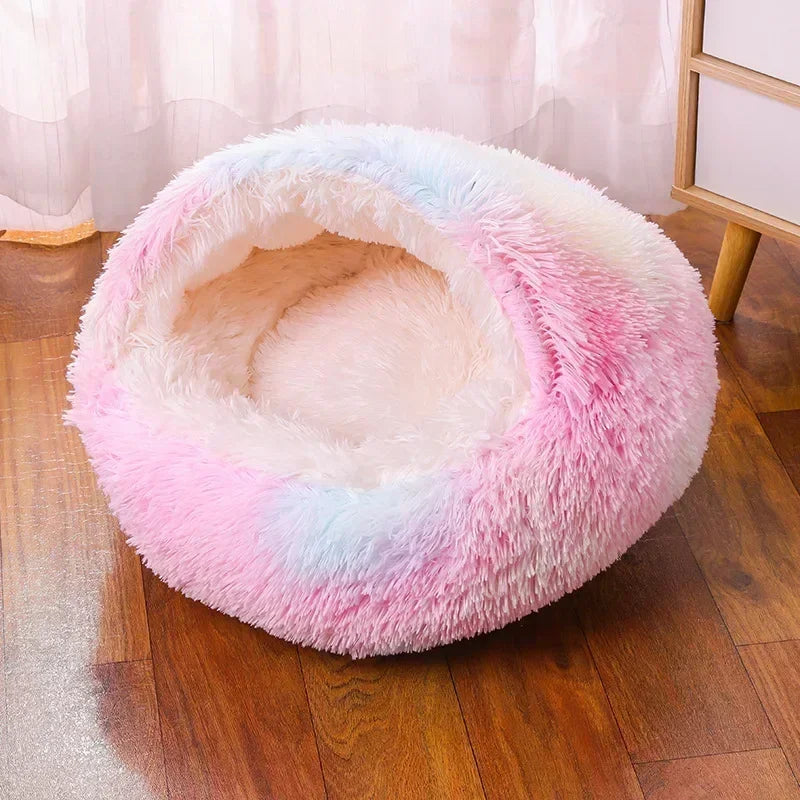 The Pet Paradise | Winter Plush Round Dog Bed - Soft, Warm, and Comfortable Pet Mattress for Small and Medium Dogs and Cats