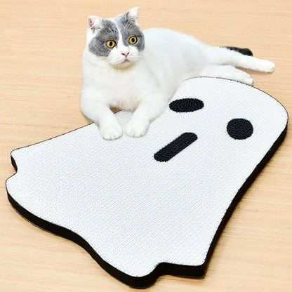 Halloween-themed cat scratching mat with durable design for furniture protection.