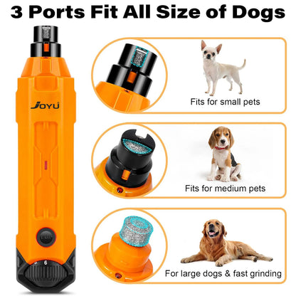 Rechargeable 6-speed dog nail grinder with LED lights and diamond bit for safe pet grooming