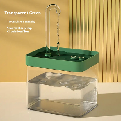 Smart ultra-quiet pet water fountain with filter and burnout protection for cats and dogs