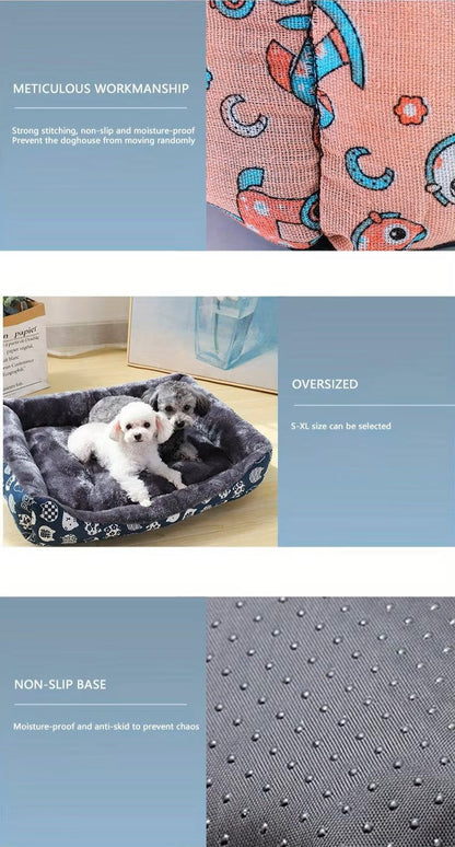 Comfortable pet dog bed sofa mat for dogs and cats, available in multiple sizes and colors, suitable for crates or floor use.