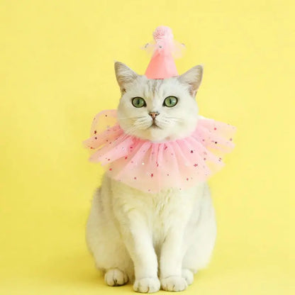 Elegant wedding crown with veil for small dogs and cats – pet bridal headdress