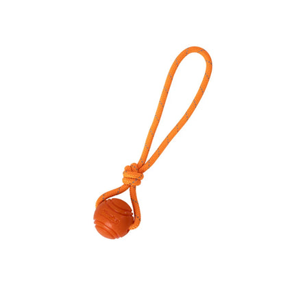 Durable rubber bouncing dog chew ball for fetch and chewing