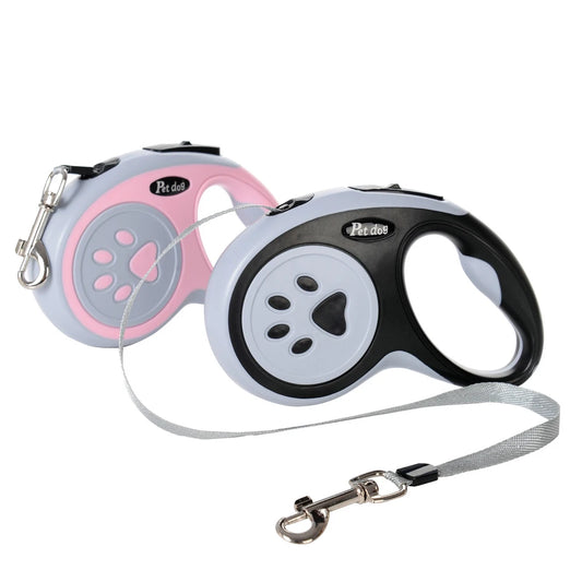 3M and 5M Automatic Retractable Dog Leash made of durable nylon rope, suitable for small to large pets in multiple colors.