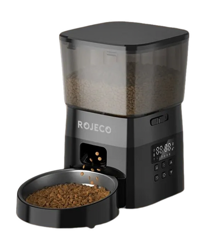 Automatic pet feeder with digital timer and portion control for cats and dogs