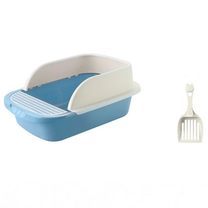 Large semi-enclosed cat litter box with high sides and deodorizing function