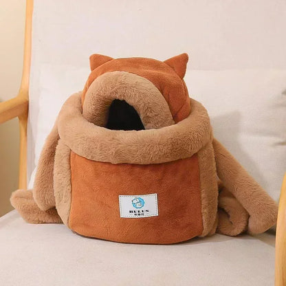 Pet Carrier Bag wearable plush nest backpack for small dogs and cats