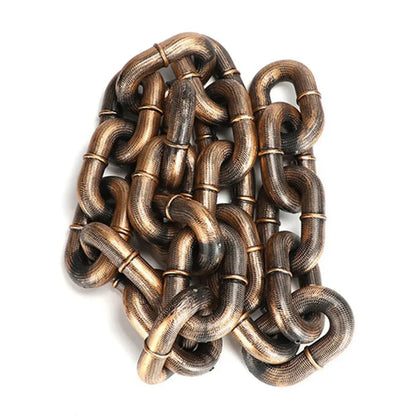 Dog wearing 1.5m Halloween plastic chain leash costume accessory