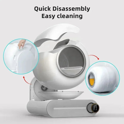 Tonepie 65L automatic self-cleaning cat litter box for multiple cats with app control