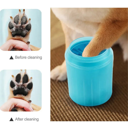 Silicone pet foot wash cup with soft bristles for cleaning dog and cat paws