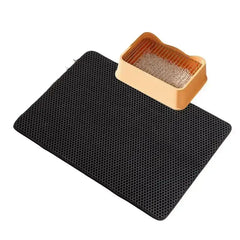 Double-layer Cat Litter Mat – Waterproof Non-slip EVA Mat for Litter Containment