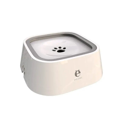 Anti-spill dog drinking water bowl with floating plate design for clean, splash-free pet hydration indoors and during travel.
