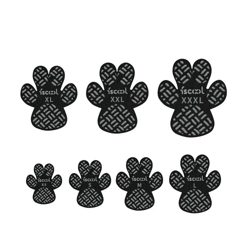 4-Pack Dog Anti Slip Paw Grips made of cloth and silicone for paw protection, available in black and pink.