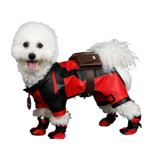 Hot Movie Deadpool Cosplay Costume for Dogs - Dogpool Outfit for Halloween and Carnival Parties