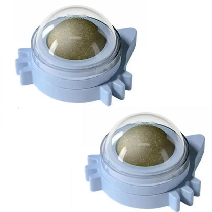 Lickable catnip balls chew toy and snack for cats with dental cleaning effect