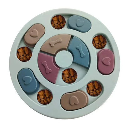 Slow Feeder Dog Puzzle Toy – Interactive food dispenser for dogs and cats with non-slip base