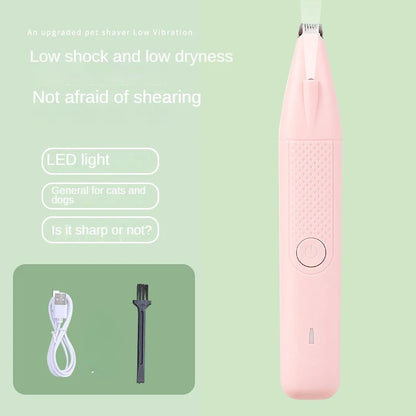 Professional electric dog hair trimmer with ergonomic handle for pet grooming