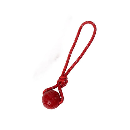Durable rubber bouncing dog chew ball for fetch and chewing