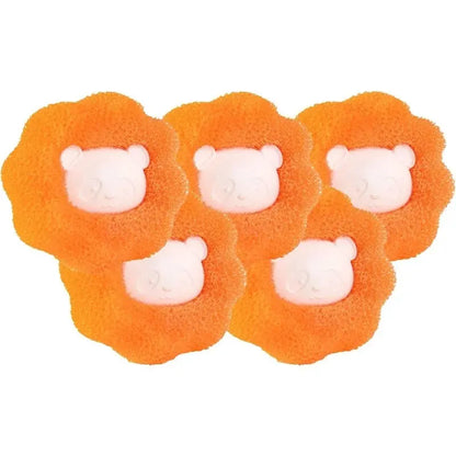 Pet hair remover laundry balls used in washing machine with clothes