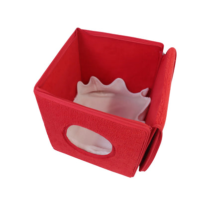 Christmas-themed cat bed shaped like a cozy holiday house for cats and small dogs